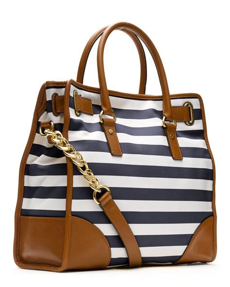 michael kors hamilton large ew stripe tote